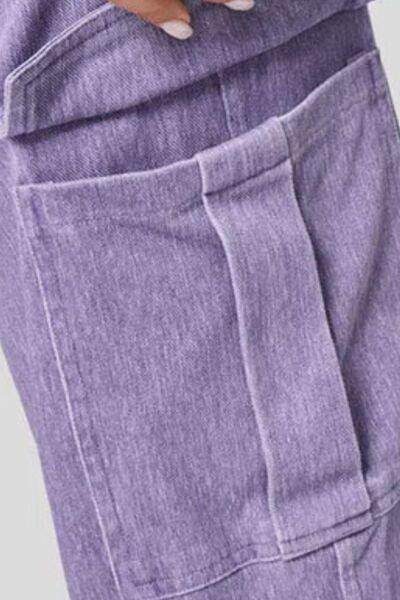 High Waist Straight Leg Cargo Jeans for Modern Style