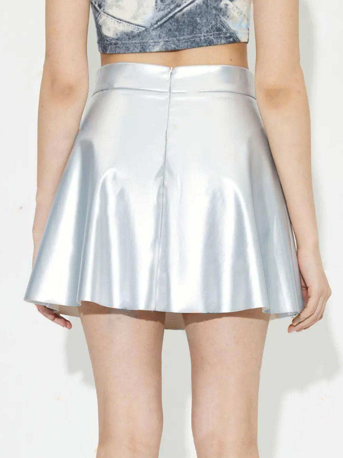 Ruched Mini Skirt with Zipper for Women in Multiple Sizes