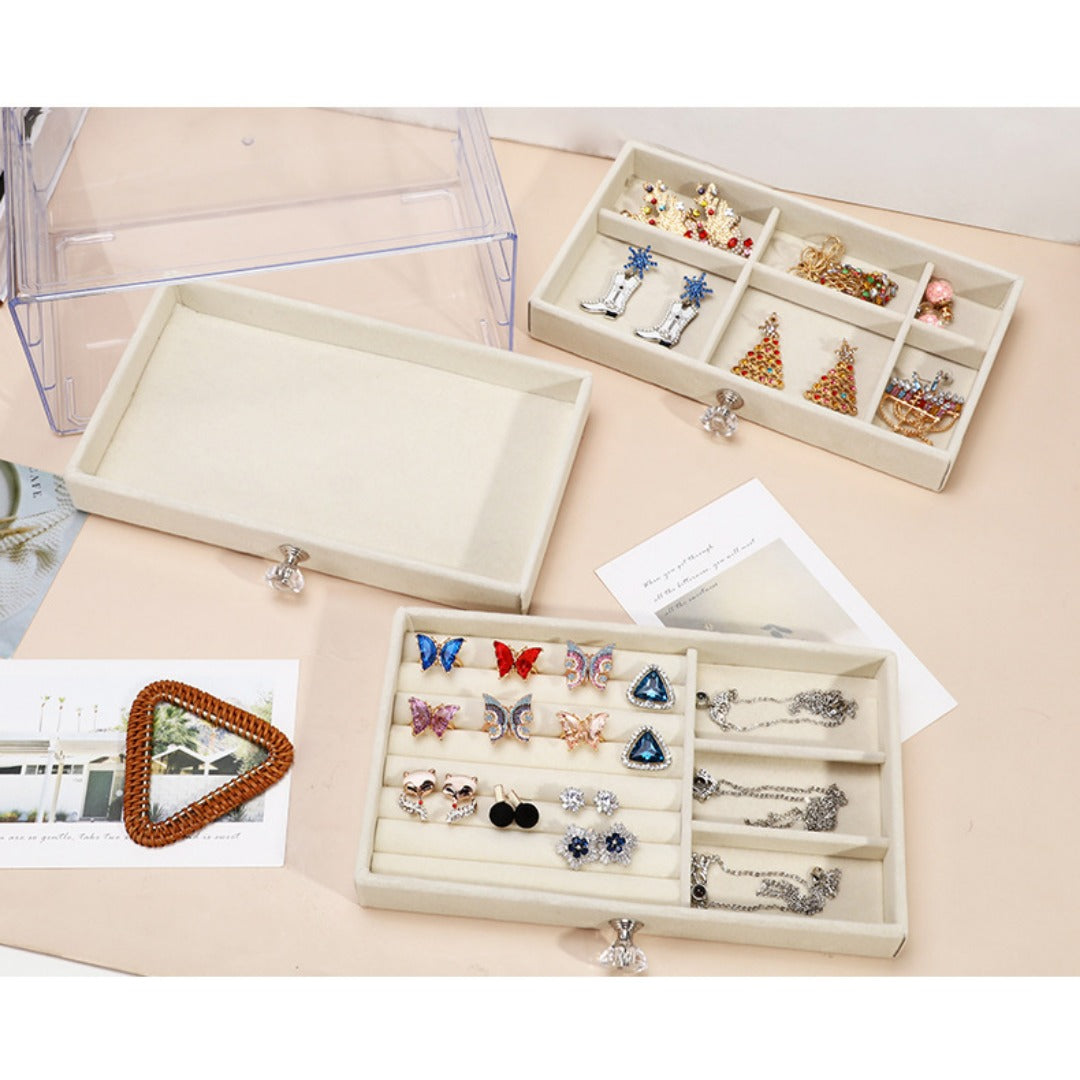 Multi-layer anti-oxidation jewelry box, earrings necklace bracelet jewelry storage box large capacity