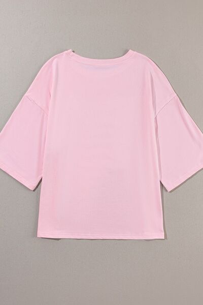 Color Block Star Patched Oversized T-Shirt