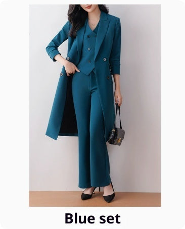 Black Mid-length Suit Trench Coat Coat For Women