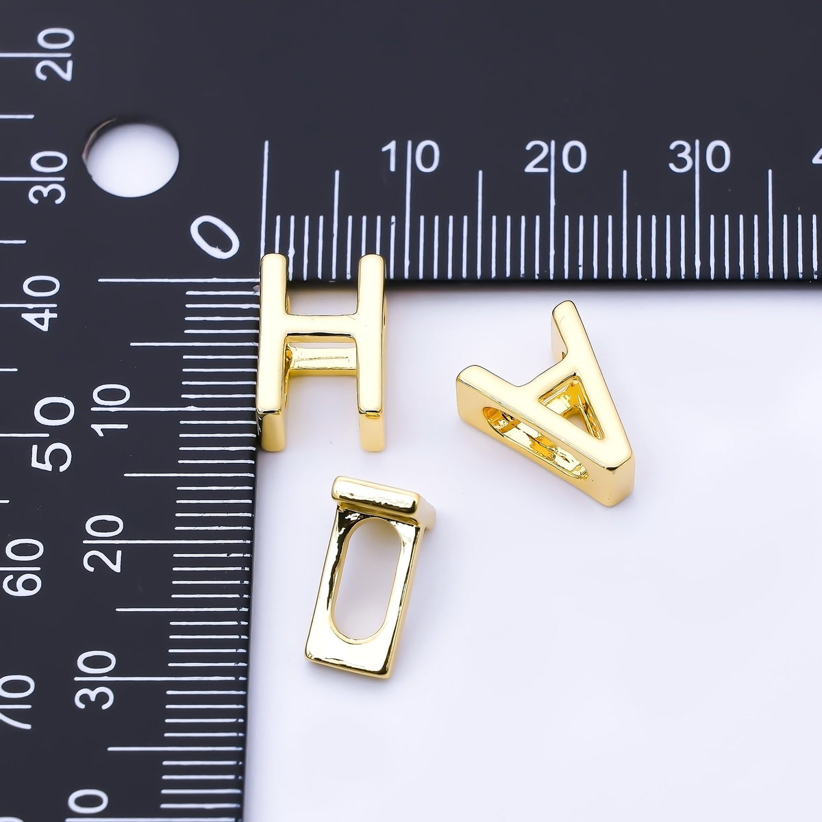 24K Gold Filled 13mm Personalized Minimalist Initial Letter Alphabet Bead | AF131 - AF143