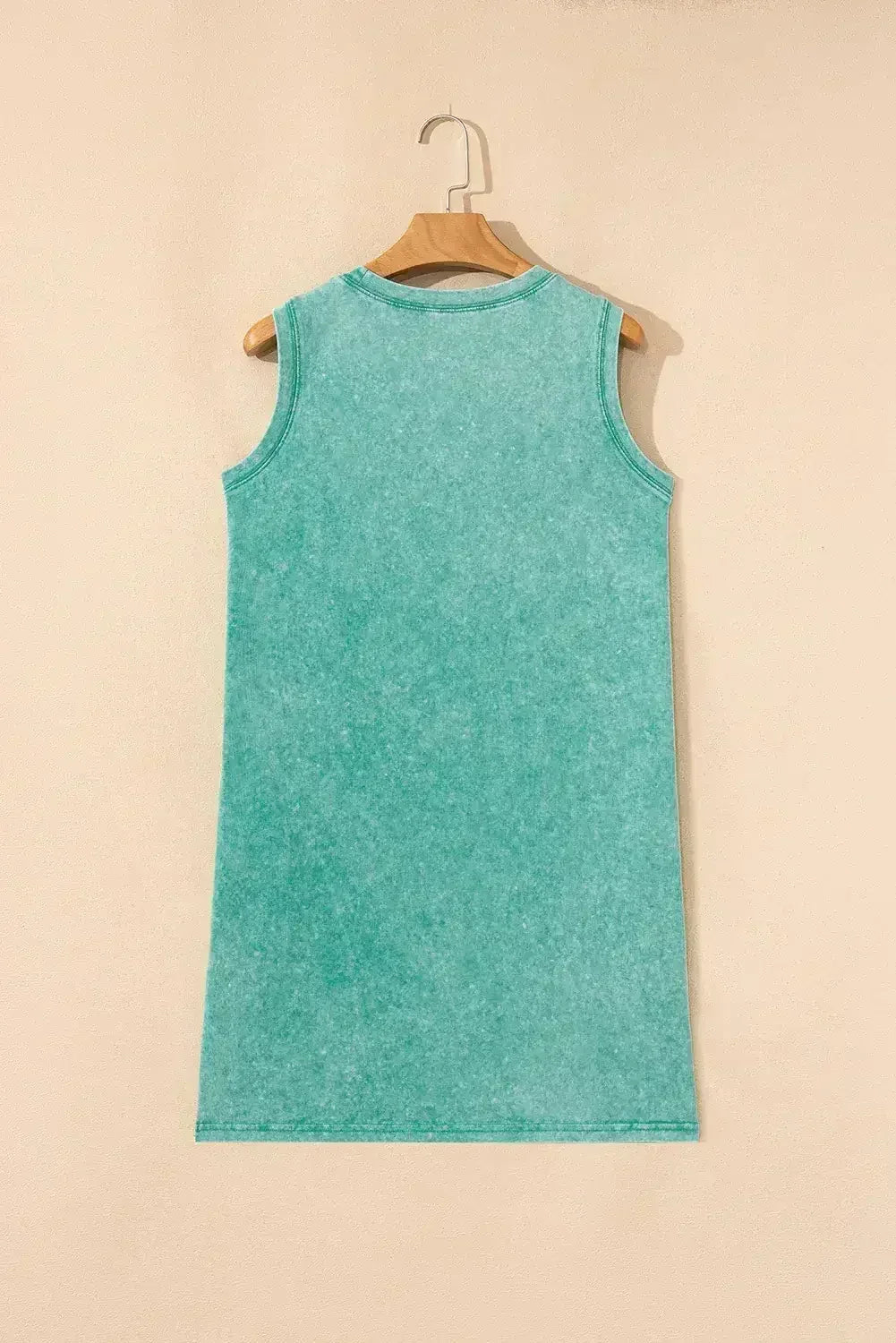 Beau Blue Mineral Wash Pocket Tank Mini Dress