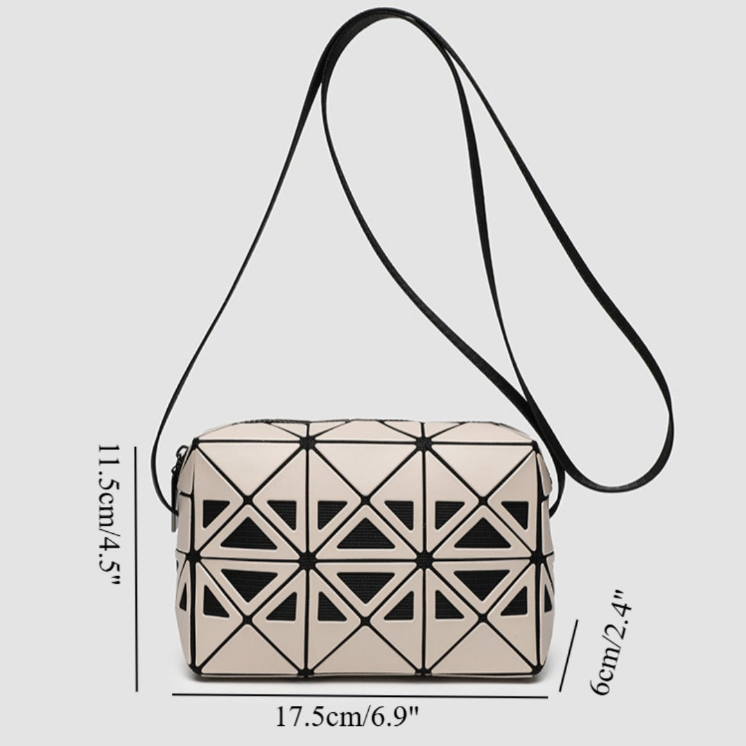 Fashion mini square box, hollow geometric design splicing crossbody bag, fashion commuter shoulder Crossbody bag, small square purse