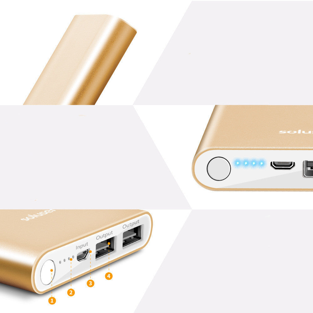 12000mAh Ultra-Thin Aluminum Alloy Power Bank