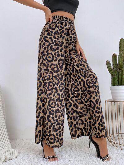 Printed Elastic Waist Wide Leg Pants for Women Fashion