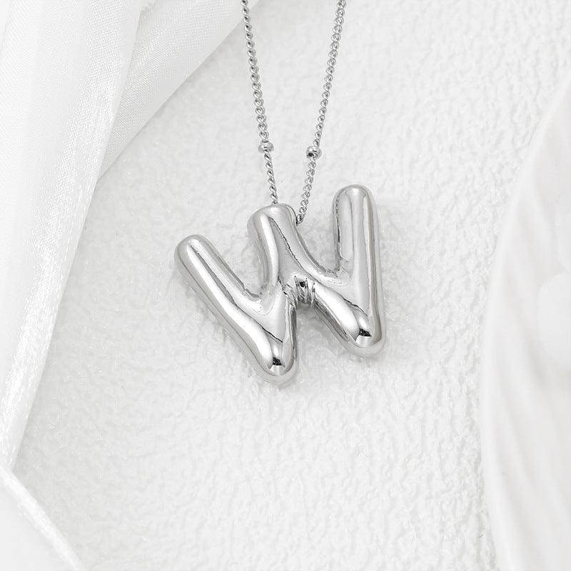 Copper Bubble Letter Pendant Necklace for Stylish Personalization