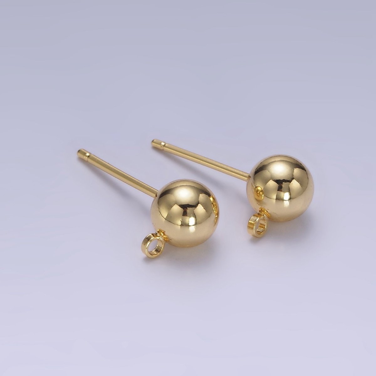 1 pair 3,5,6mm Small Ball Stud Earrings Ball 14K Gold Filled Post Earring with Closed Loop for Earring Supply Z-673 Z-678