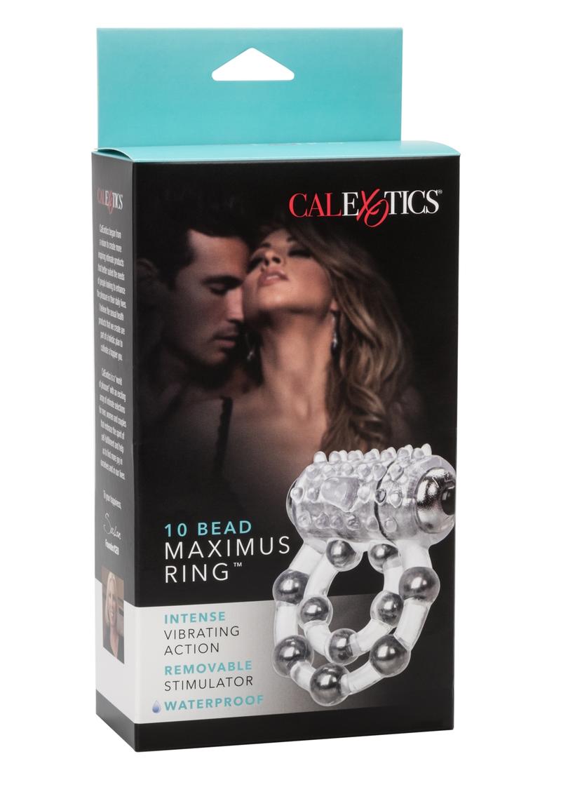 CalExotics 10 Bead Maximus Cock Ring With Waterproof Design