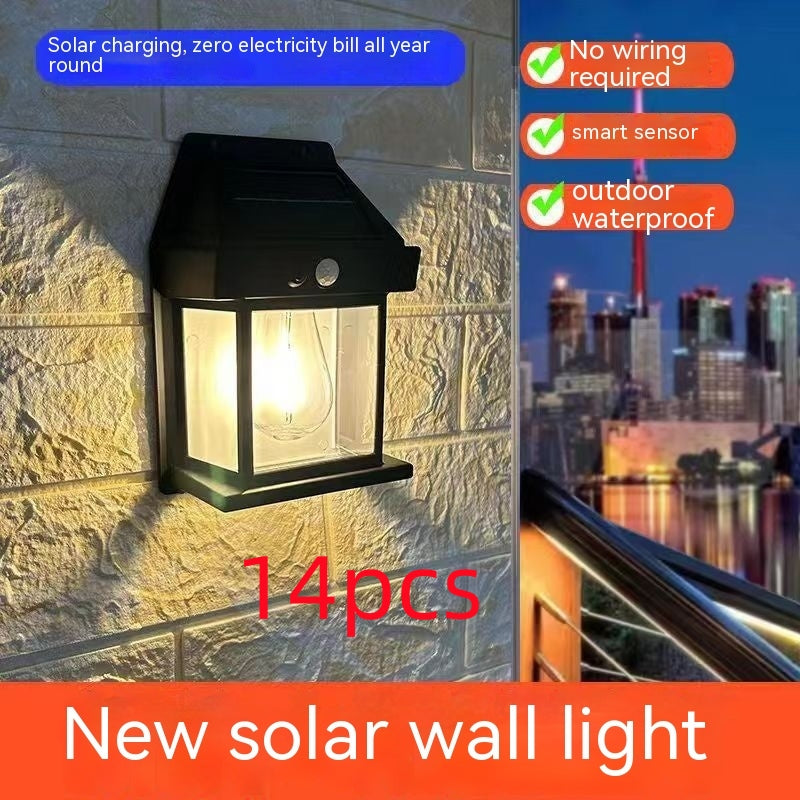 Outdoor Solar Waterproof Tungsten Induction Garden Wall Lamp