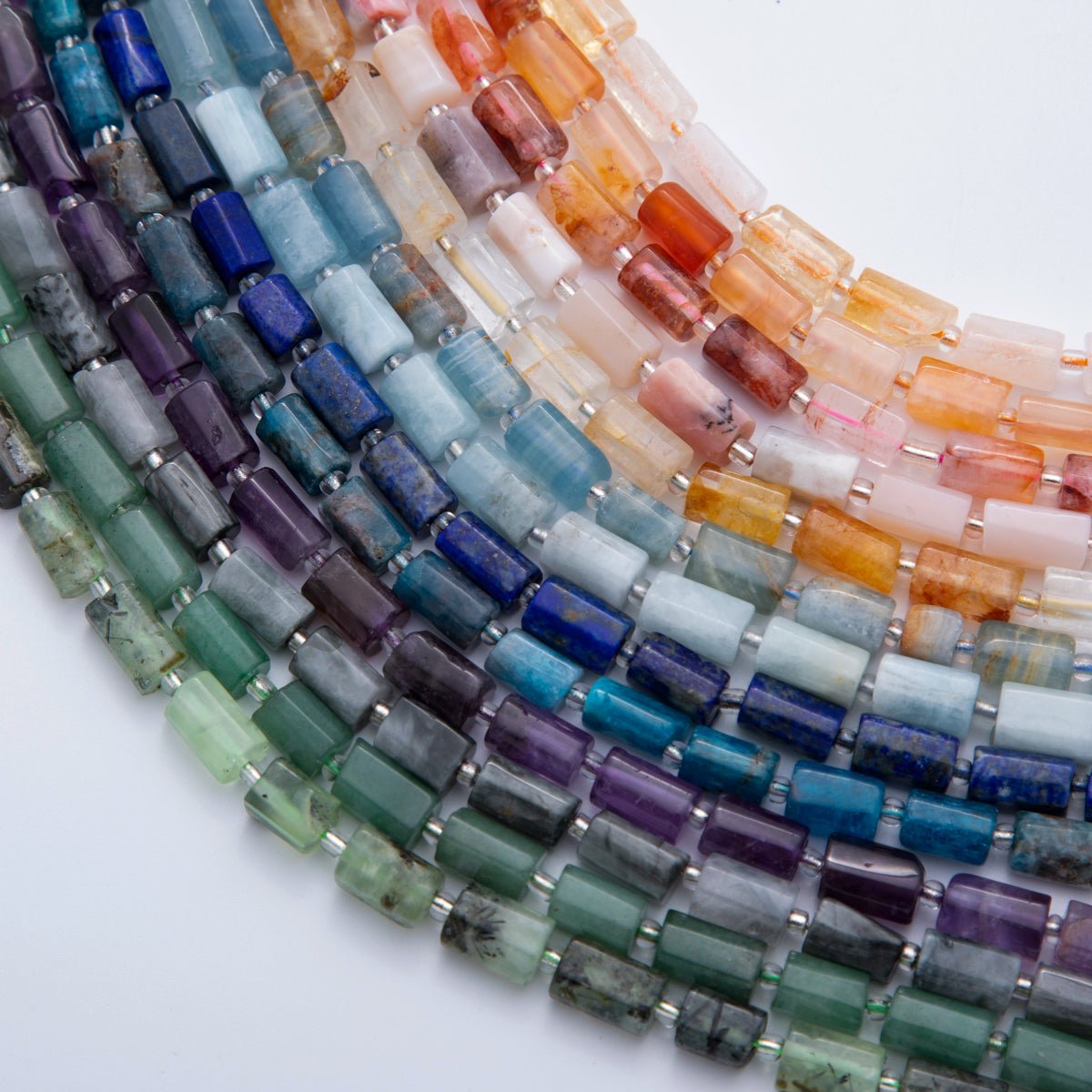 10.5mm Bead Natural Gemstone Cylinder Tube Strand Finding | WA-1504