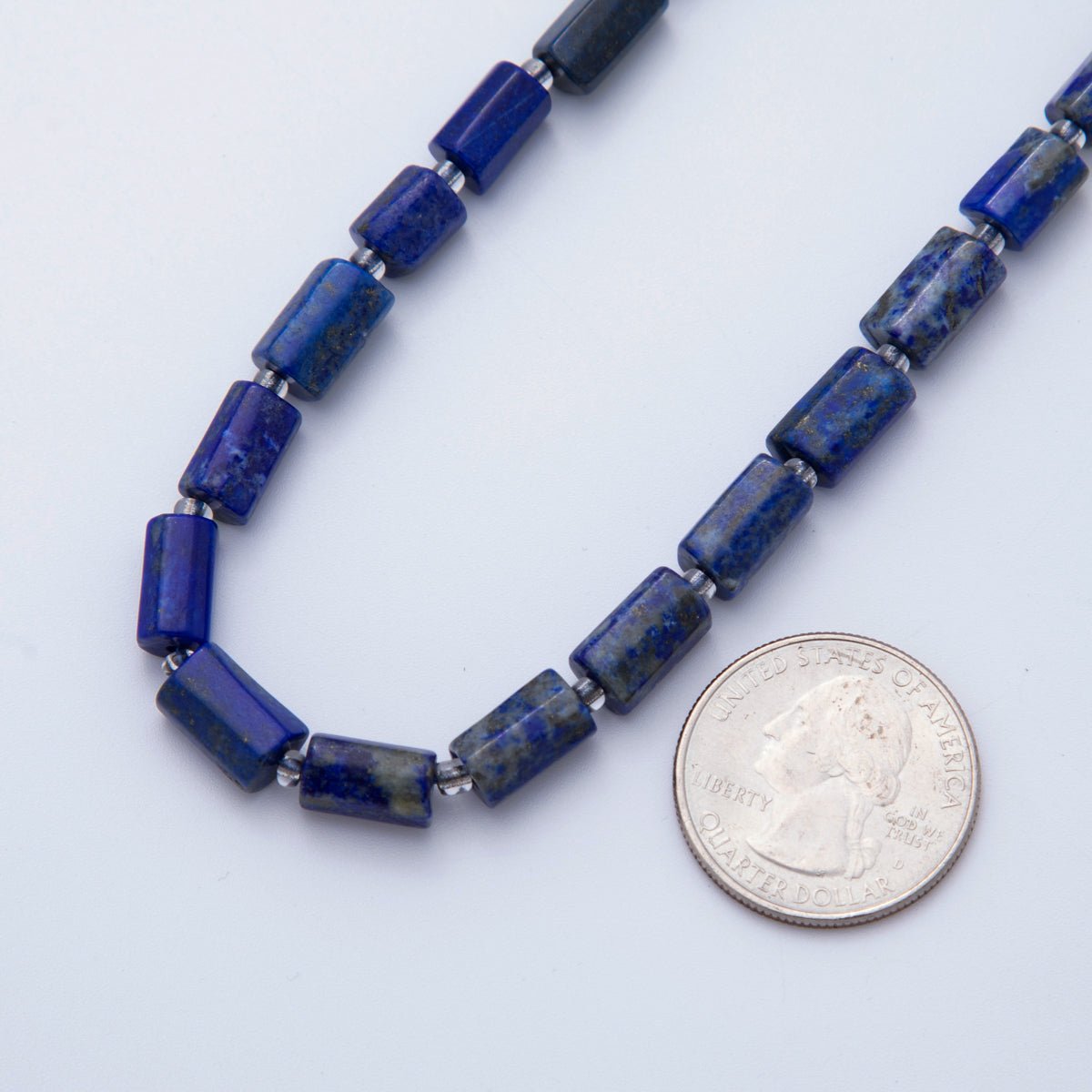 10.5mm Blue Lapis Lazuli Bead Natural Gemstone Cylinder Tube Strand Finding | WA-1574