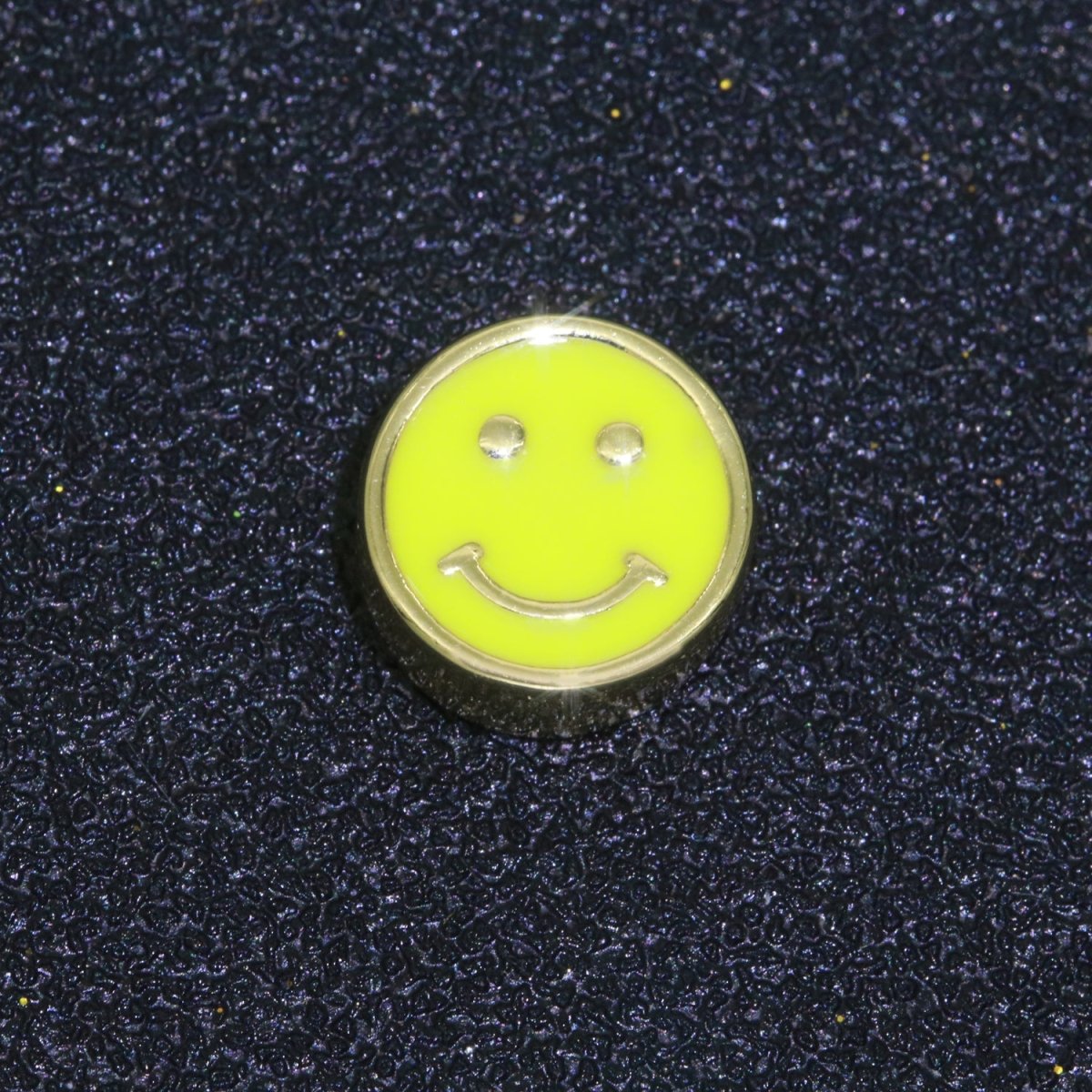 10mm Enamel Heart Smiley Face Bead, Emoji Bead, Happy Face, Gold Cute Spacer Bead, Necklace And Bracelet Making, Jewelry Supply B-609 B-610