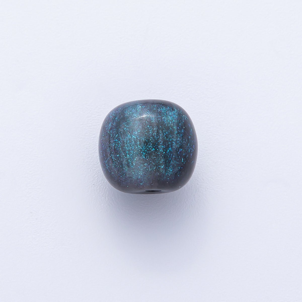 10pcs 12mm Black, Red, Blue, Grey, Green Glitter Resin Round Bead | B675 - B678