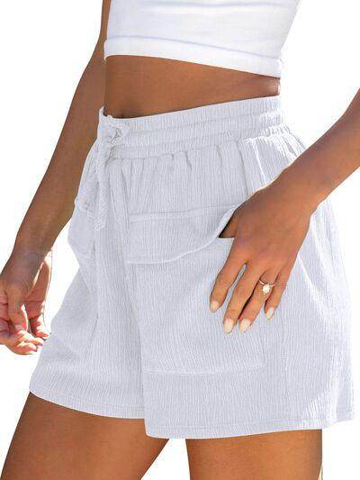 Drawstring High Waist Shorts with Pockets for Women