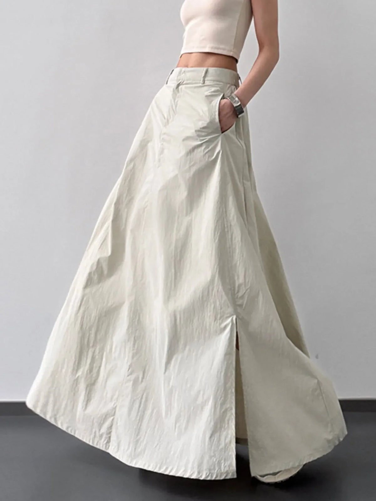 High Waist Slit Maxi Skirt