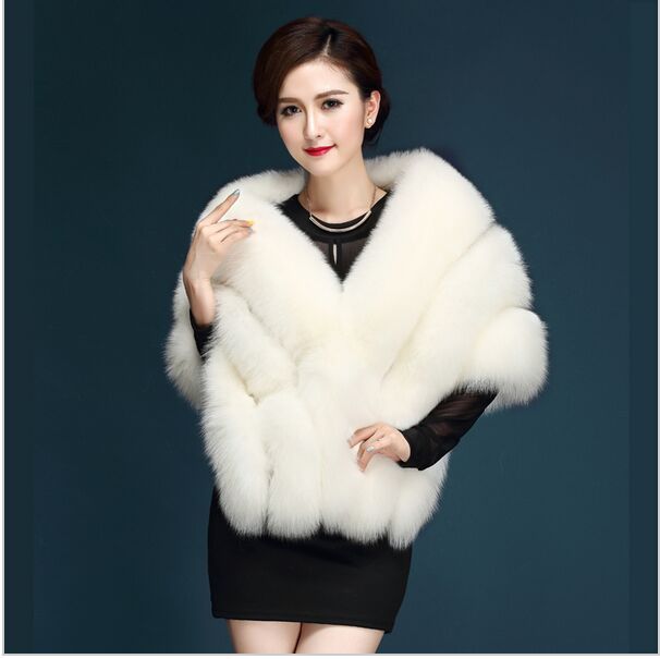Autumn And Winter New Fox Fur Silver Fox Fur Coat Shawl Cape Female