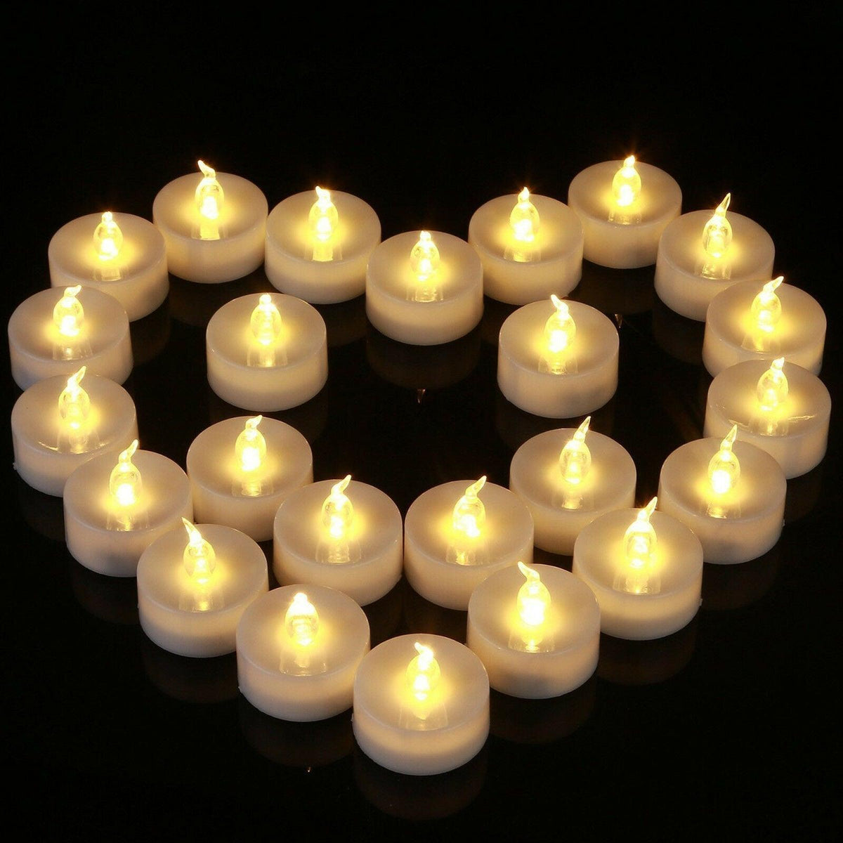 12Pcs New Battery Operated LED Tea Lights Candles Realistic and Bright Flickering Bulb Battery Operated Flameless LED Tea Light for Seasonal and Festival Celebration Home Decoration Flameless birthday Decorations Party Supplies
