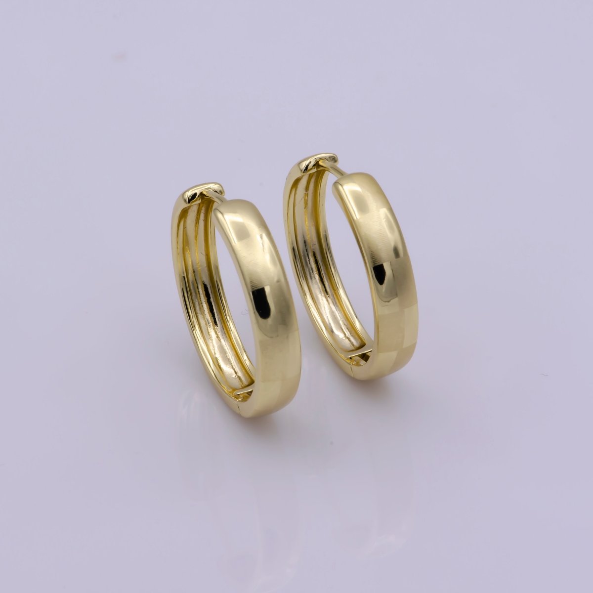 14K Gold Fill Hoop Earring 25mm Round Checker Earring Minimalist Jewelry Gift Idea T-191