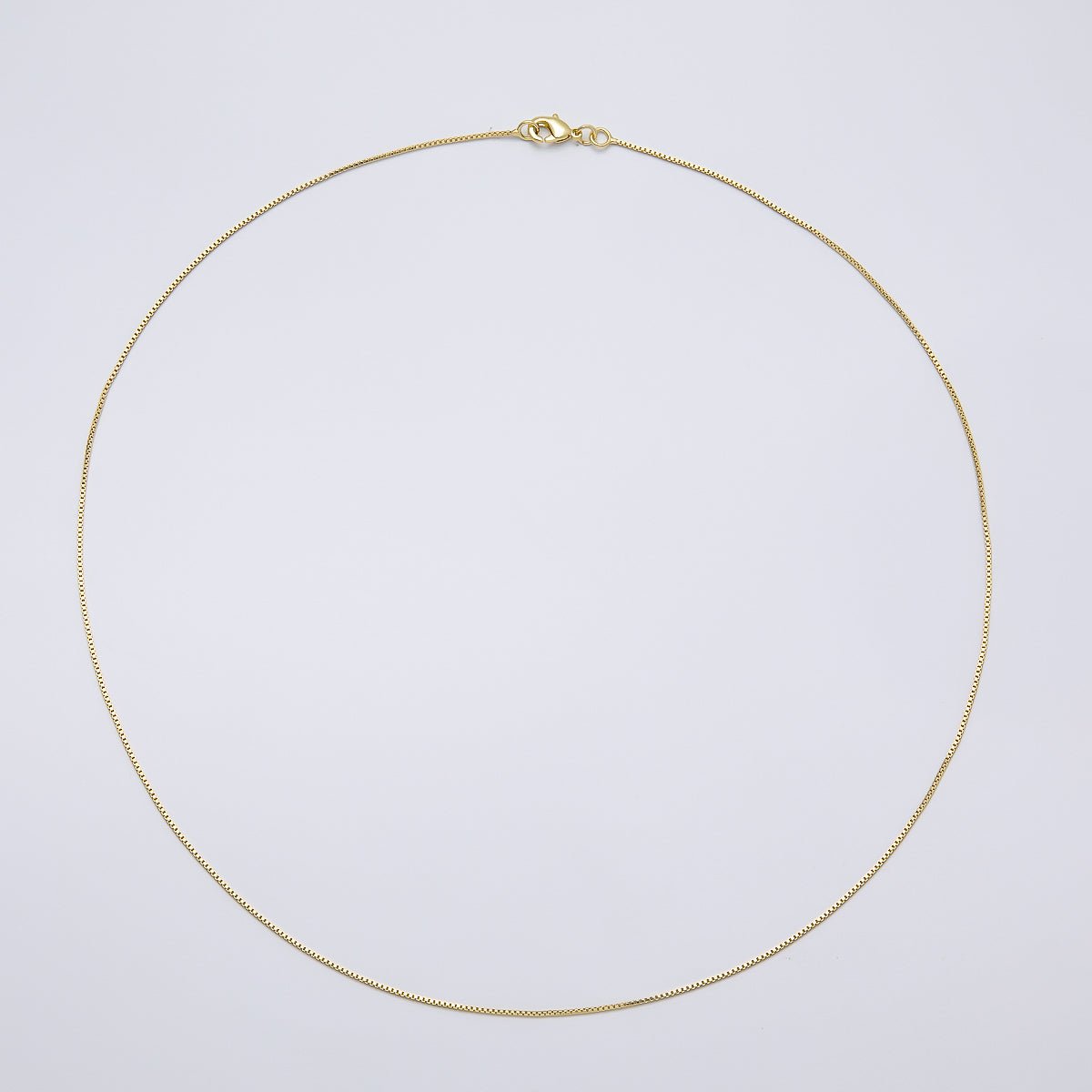 14K Gold Filled 0.8mm Minimalist Box Chain 19.5 Inch Necklace | WA-04274