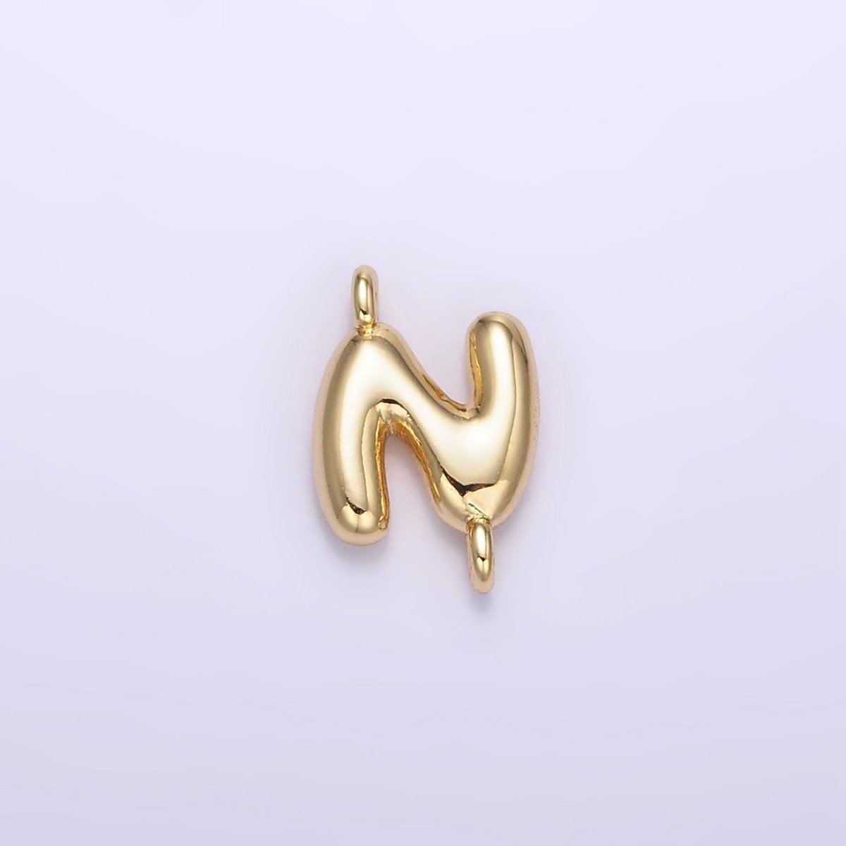 14K Gold Filled 10mm Initial Letter Chubby Balloon Mini Connector | A1539 - A1551