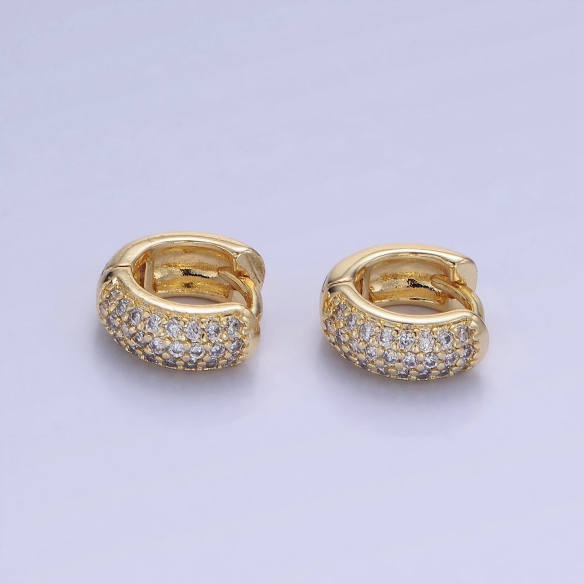 14K Gold Filled 10mm Micro Paved CZ Cartilage Huggie Earrings | AB1327