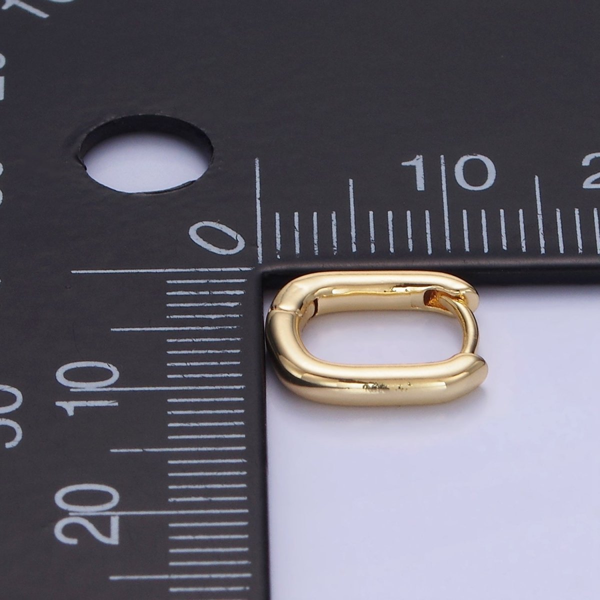 14K Gold Filled 11mm Minimalist Rectangular Huggie Earrings | AB1330