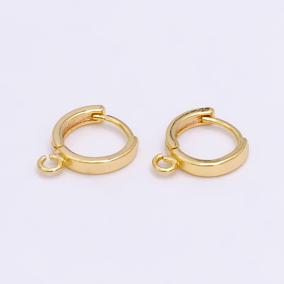 14K Gold Filled 12mm Open Loop Huggie Earrings Finding Supply | Z387
