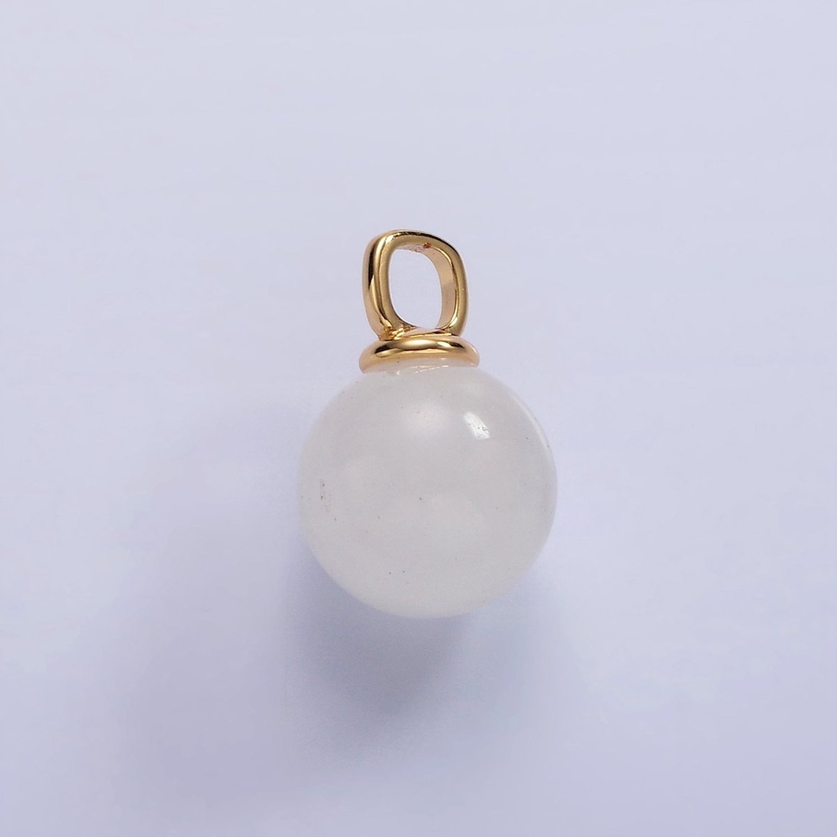14K Gold Filled 12mm Round Sphere Ball Natural Gemstone Drop Pendant | AC808 - AC813