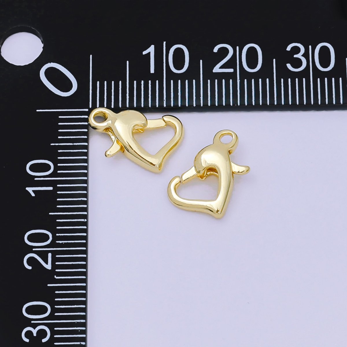 14K Gold Filled 13mm Heart Lobster Clasp Closure Finding in Gold & Silver | Z1341
