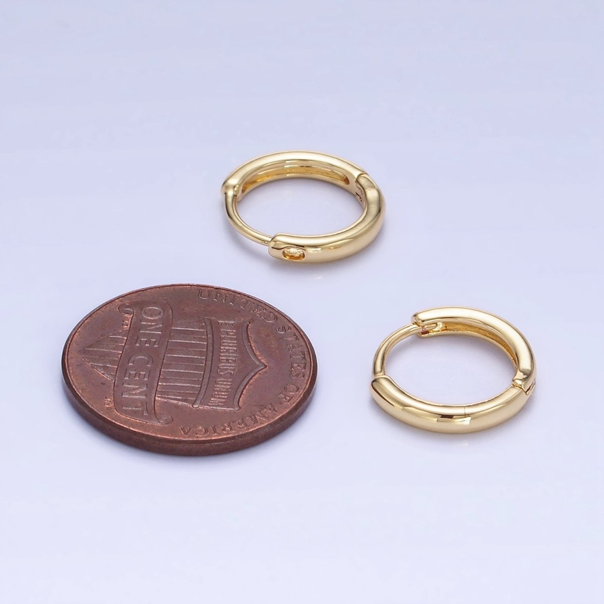 14K Gold Filled 13mm Minimalist Huggie Earrings | P505