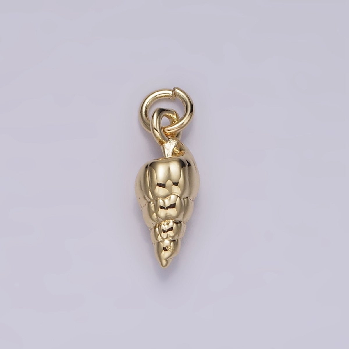 14K Gold Filled 14mm Ocean Sea Shell Puffed Minimalist Mini Charm | AG439
