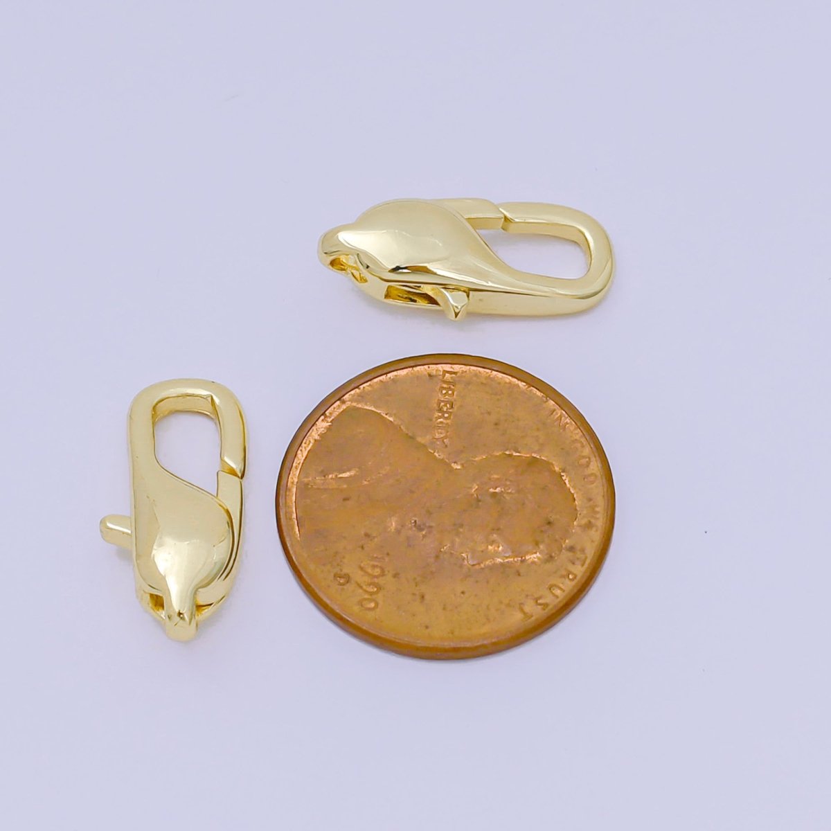14K Gold Filled 17mm Geometric Lobster Claw Clasp Closure Finding in Gold & Silver | Z1337