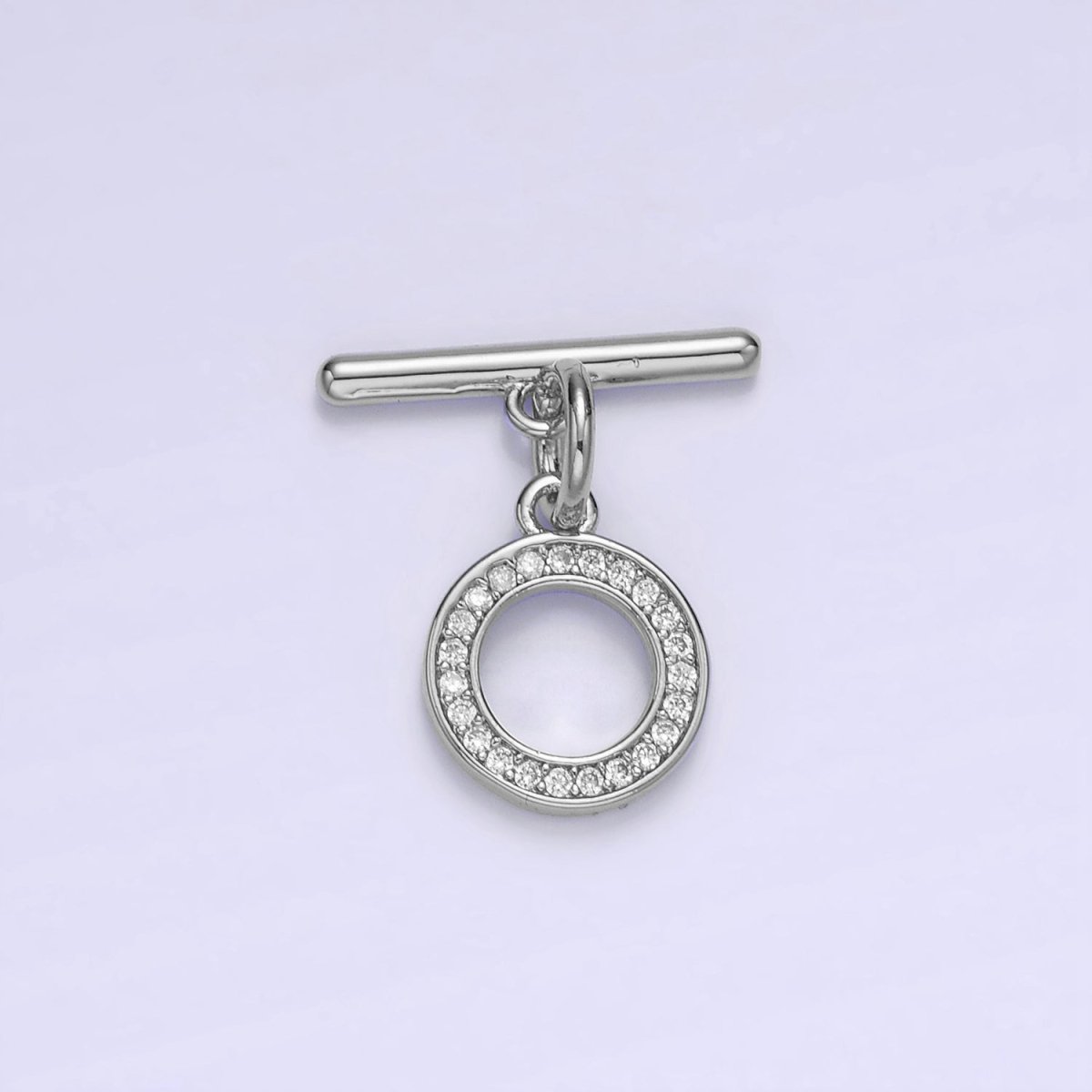 14K Gold Filled 18.5mm Micro Paved CZ OT Toggle Clasps Closure Findings in Gold & Silver | Z714