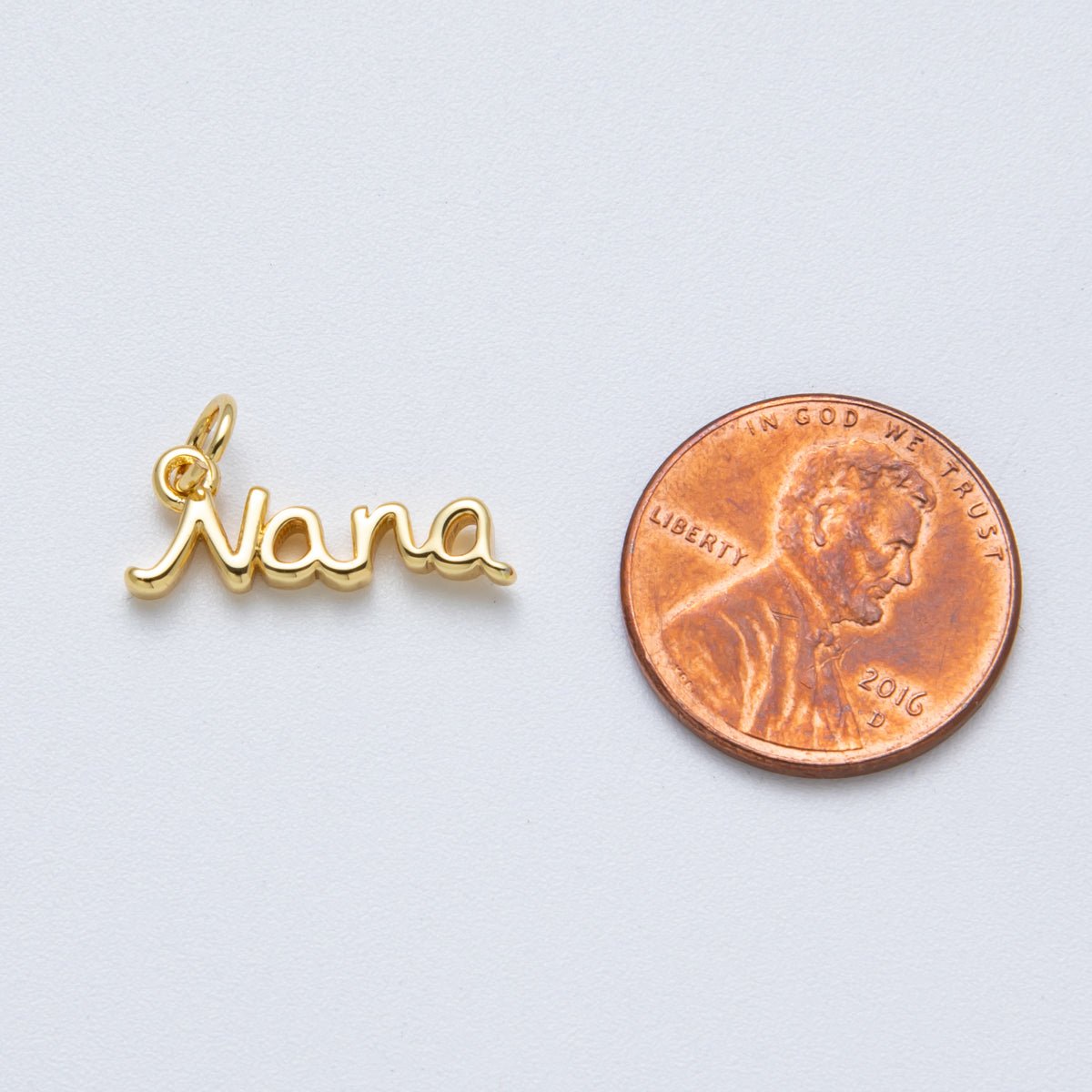 14K Gold Filled 18mm Grandma "Nana" Minimalist Script Charm | Charms-00034