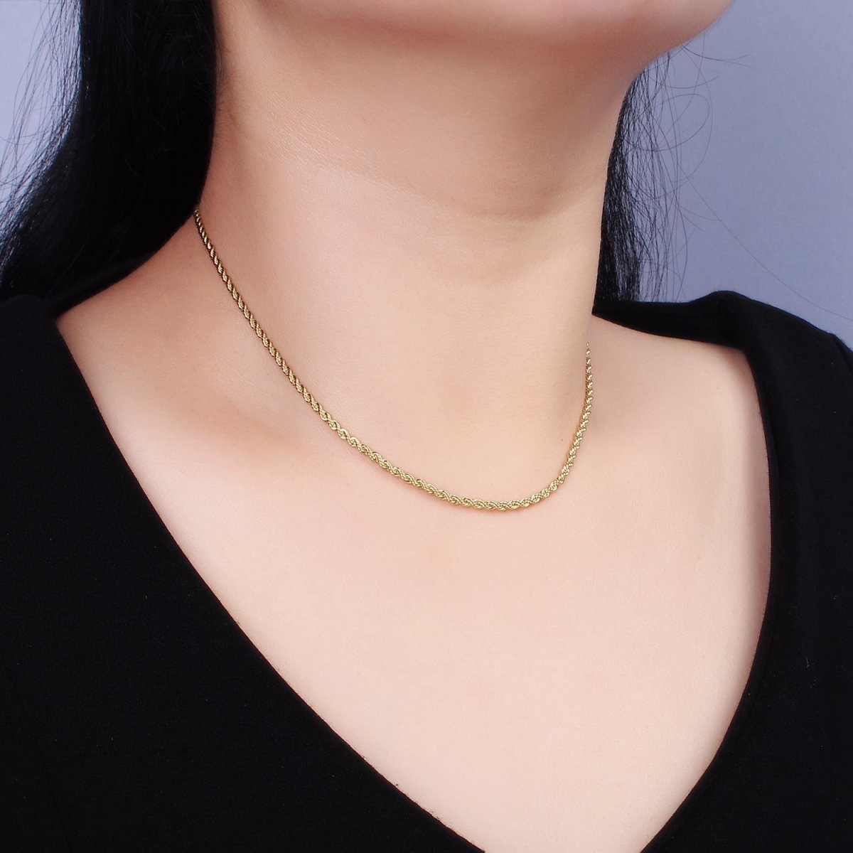 14K Gold Filled 1.8mm Rope 16 Inch, 18 Inch Choker Layering Chain Necklace | WA-2115 WA-2116 Clearance Pricing