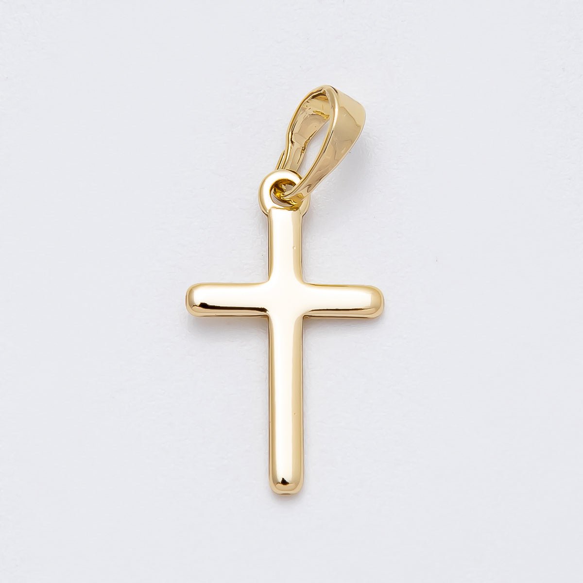 14K Gold Filled 19mm Minimalist Cross Religious Pendant | Charms-00517