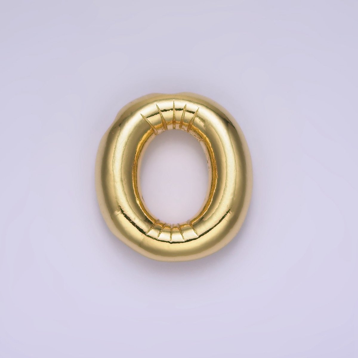 14K Gold Filled 20mm Chubby Balloon Initial Letter Pendant | A1067-A1079