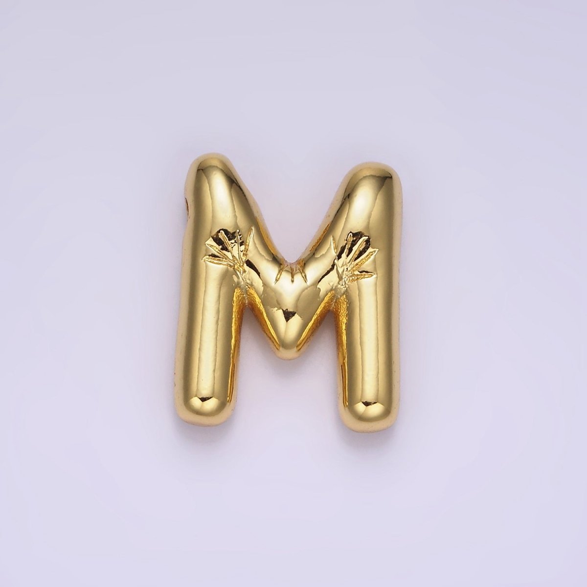 14K Gold Filled 20mm Chubby Balloon Initial Letter Pendant | A1067-A1079