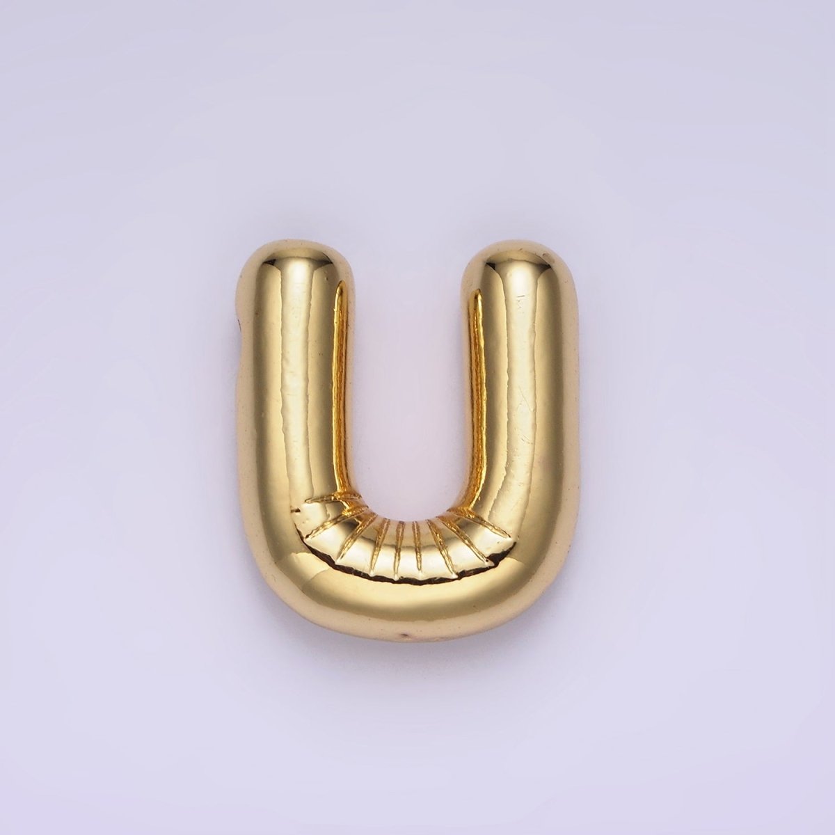 14K Gold Filled 20mm Chubby Balloon Initial Letter Pendant | A1067-A1079
