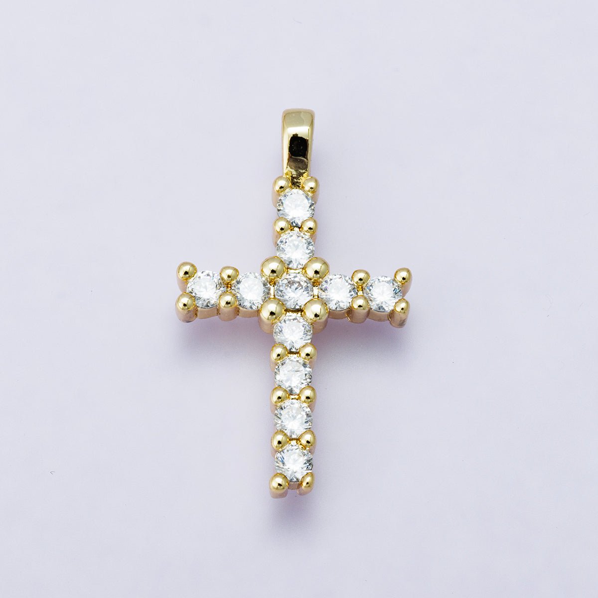 14K Gold Filled 24mm Micro Paved CZ Religious Cross Pendant in Gold, Silver, Rose Gold | H00230