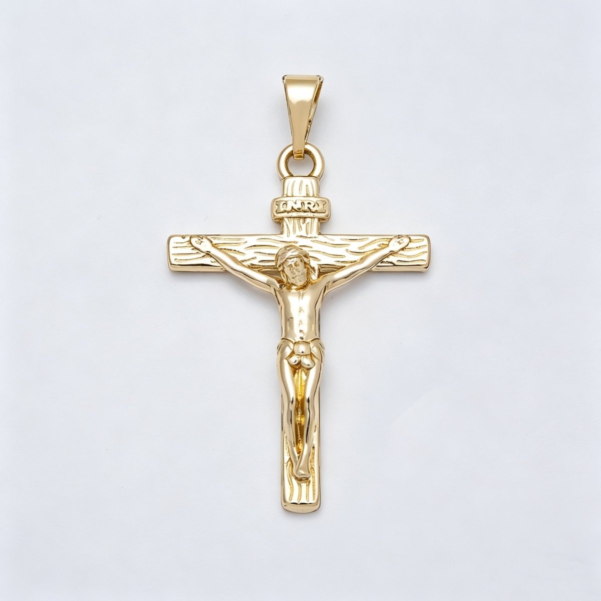 14K Gold Filled 28mm Minimalist Crucifix Cross Religious Pendant | Charms-00521