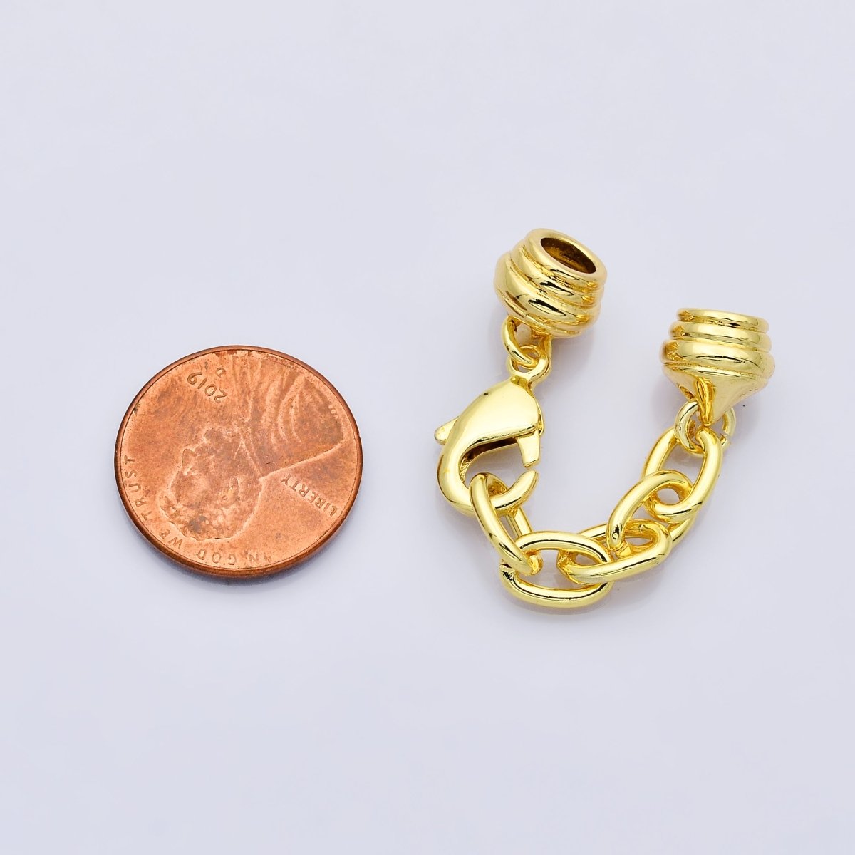 14K Gold Filled 6mm Paracord End Cap Clasps with Lobster and Extender | Z1301