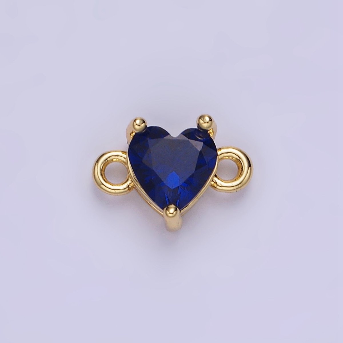 14K Gold Filled 7mm Cubic Zirconia CZ Heart Connector | G314 - G322