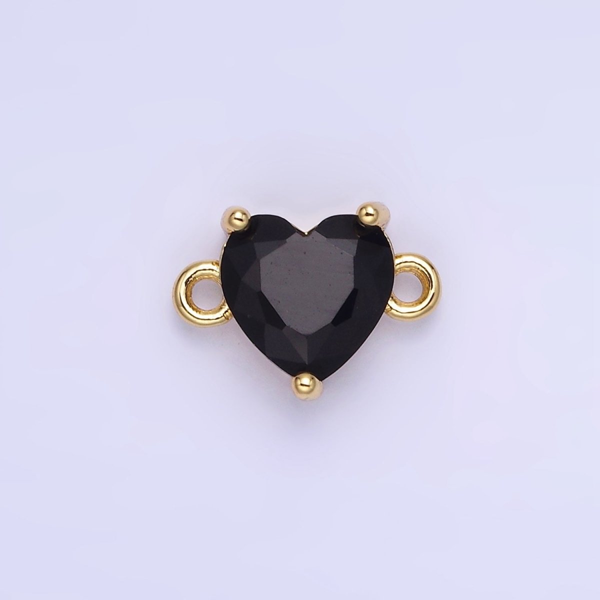14K Gold Filled 9mm CZ Cubic Zirconia Heart Connector | G324