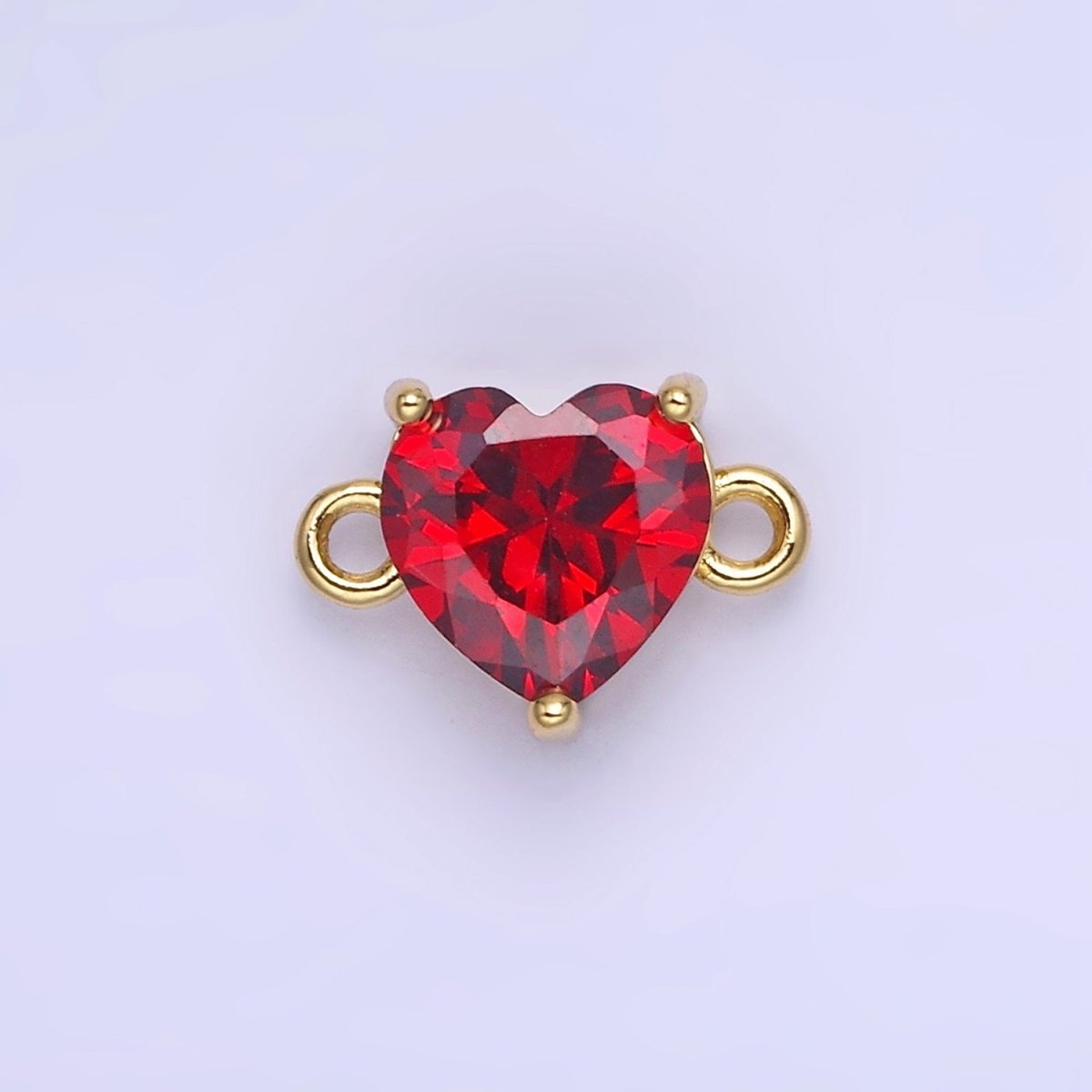 14K Gold Filled 9mm CZ Cubic Zirconia Heart Connector | G324