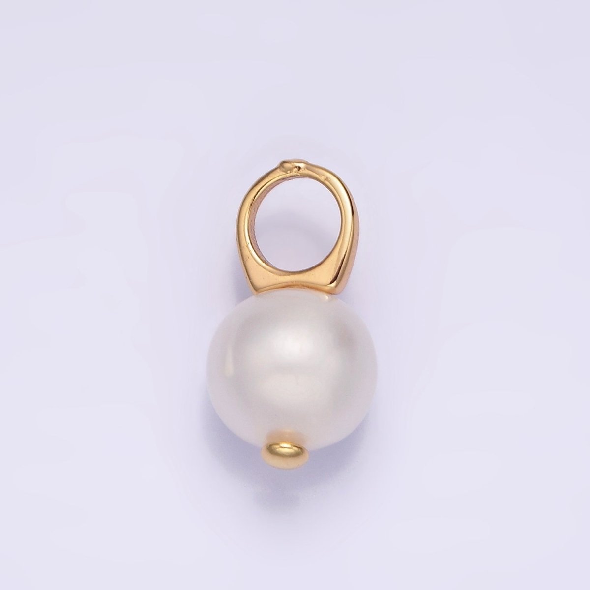 14K Gold Filled 9mm Round Sphere Ball White Freshwater Pearl Drop Personalized Earring Pendant | P1605 P1606