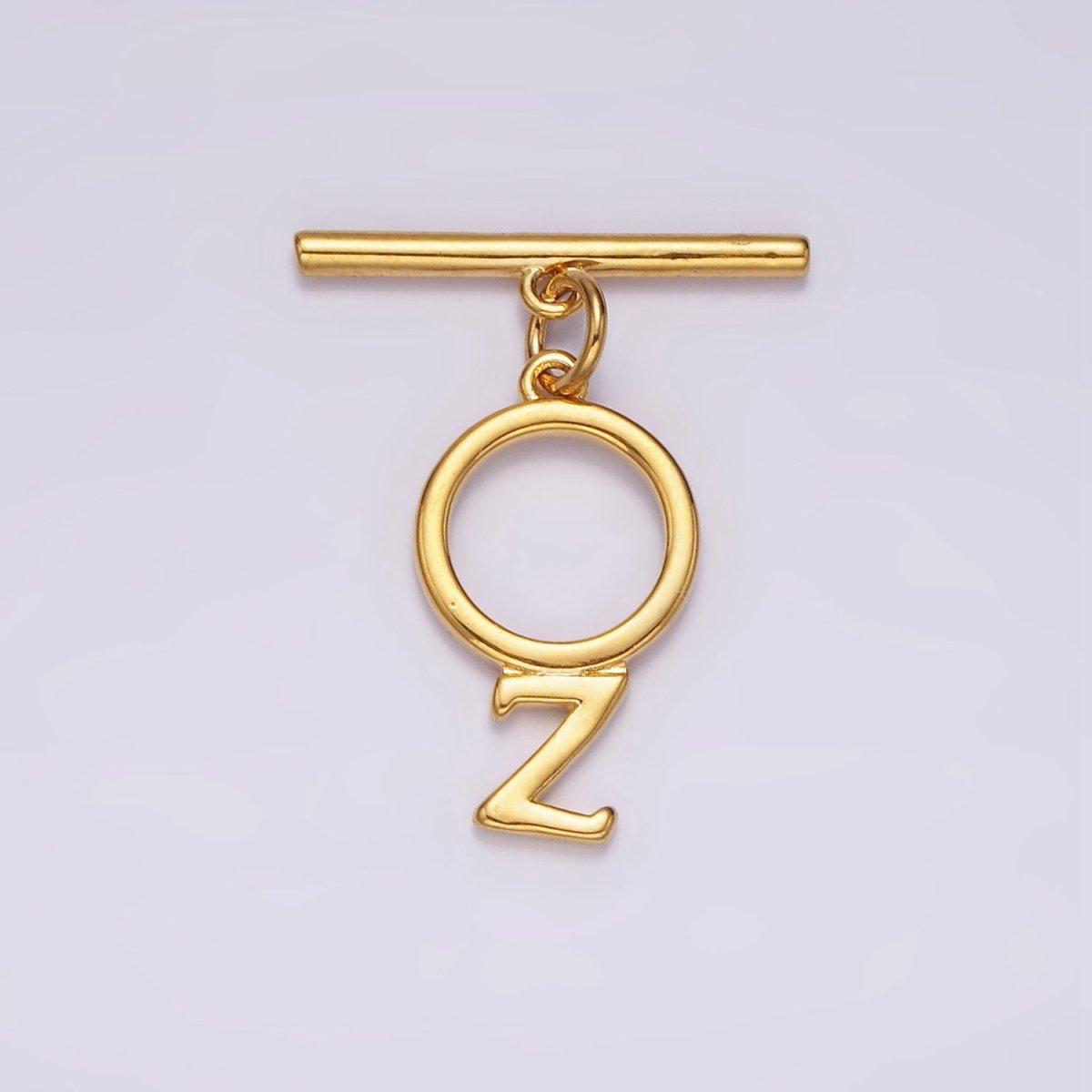 24K Gold Filled Toggle Clasps A-Z Letter Initial Minimalist Closure Findings | A1093 - A1105