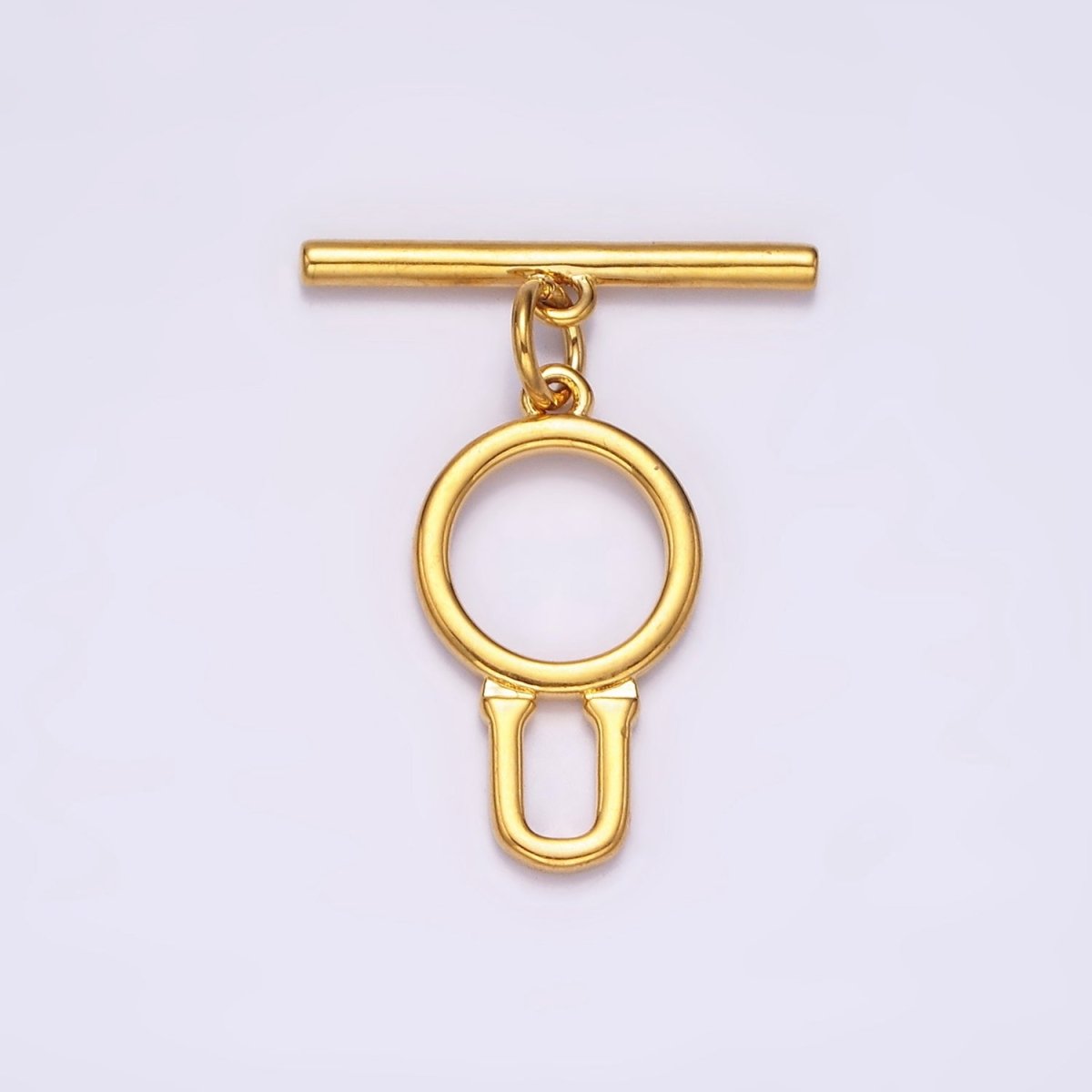 24K Gold Filled Toggle Clasps A-Z Letter Initial Minimalist Closure Findings | A1093 - A1105
