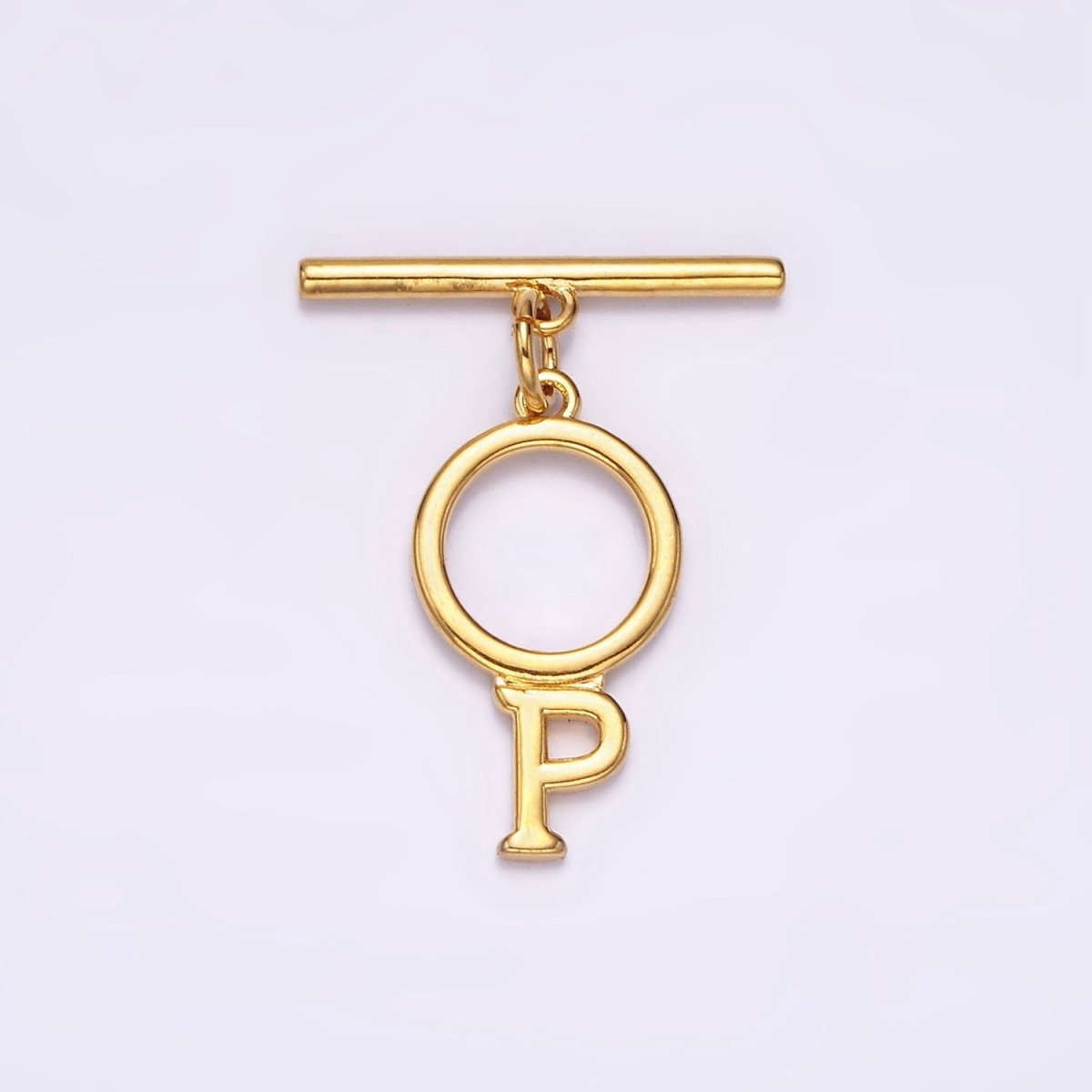 24K Gold Filled Toggle Clasps A-Z Letter Initial Minimalist Closure Findings | A1093 - A1105
